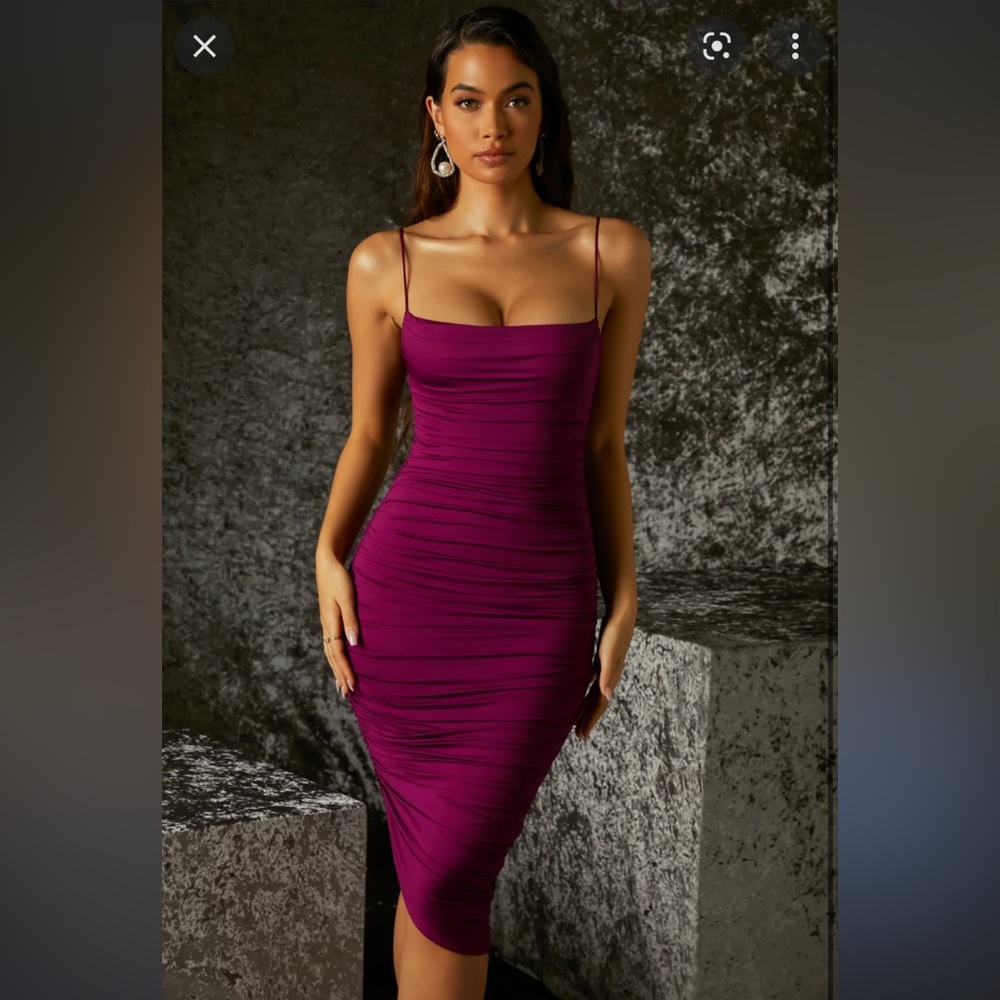 Oh Polly Forever and Always Asymmetric MIDI dress Purple size U.S 6